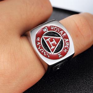 Wholesale Stainless Steel Masonic <b>Rings</b> for Men Freemasonry <b>Mason</b> <b>Ring</b> Punk Rock for Biker Male Jewelry - Product Image 3