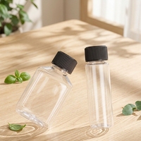 Flacon en plastique cylindrique à paroi épaisse et à large ouverture pour médicaments, 30/40/50/60 ml, transparent, pour emballage de capsules et pilules