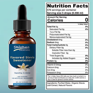 Gouttes d'édulcorant à la stévia OEM saveur crème <span class=keywords><strong>vanille</strong></span> |   120 ml (4 oz), Édulcorant naturel sans sucre - Product Image 3