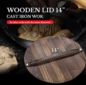 Couvercle de wok en bois couvercle de poêle rond rond couvercle de casserole couvercle de casserole Wok marmite couvre Gadgets ensembles accessoires de cuisine outils de cuisine - Product Image 4