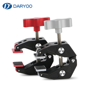 Pinza <span class=keywords><strong>de</strong></span> <span class=keywords><strong>Cangrejo</strong></span> Grande con Aleación <span class=keywords><strong>de</strong></span> Aluminio Negra, Orificio para Tornillo <span class=keywords><strong>de</strong></span> 1/4 y 3/8 para Brazo Mágico, Accesorios <span class=keywords><strong>de</strong></span> Estudio Fotográfico - Product Image 1