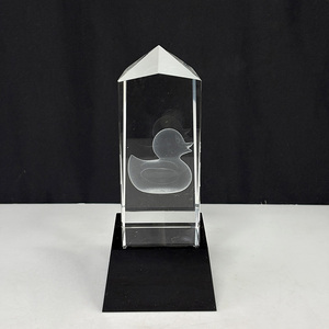 Trofeo de Cristal con Forma de Torre <span class=keywords><strong>Obelisco</strong></span> Transparente con Diseño de Pato Láser MH-MJ0665 - Product Image 1
