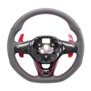 YLC Best-seller mondial, cuir perforé en fibre de carbone pour volant <span class=keywords><strong>VW</strong></span> Passat Tiguan Polo Lamando Golf Sagitar - Product Image 5