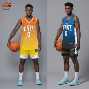 زي مخصص لكرة السلة للرجال شعار تنفس بالتسام مطبوع طقم شورت رياضي جيرسي توب لكرة السلة - Product Image 3