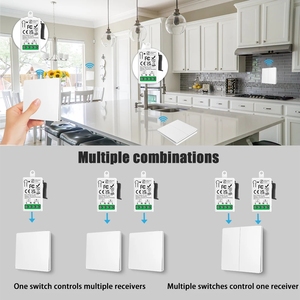 Nút nhấn động học không dây tự cấp nguồn 433 MHz Không cần pin Công tắc gắn tường 110V 120V 220V 240V - Product Image 3