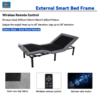 Cadre de lit électrique zéro gravité avec télécommande sans fil, levage réglable ultra silencieux pour soulagement de la pression, soins à domicile et appartement