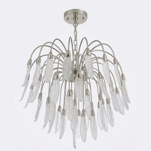 Lustre LED chromé moderne avec télécommande, éclairage suspendu intérieur pour hôtel, chambre à coucher, salon, lampe décorative - Product Image 1