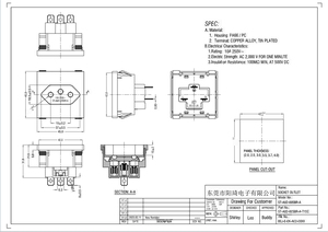 Presa di corrente quadrata standard brasiliana 10A 20A 250V presa presa di corrente per <span class=keywords><strong>UPS</strong></span> - Product Image 6