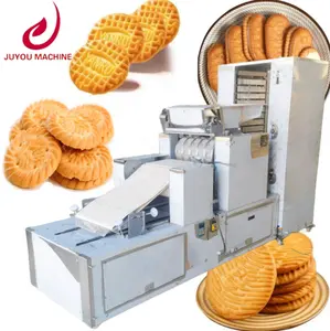 En stock pequeño mini rotatorio moldeador de galletas Panda chockolates galletas que hacen máquinas de corte para la venta línea de producción