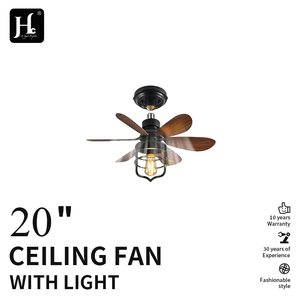 พัดลมเพดานพร้อมไฟ LED สไตล์เรโทรอเมริกันสีดำ วัสดุเหล็กและ ABS เหมาะสำหรับห้องนอน ทางเดิน ระเบียง และห้องครัว - Product Image 2