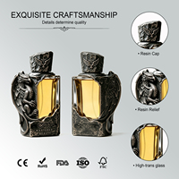 Flacon de parfum vintage en verre gaufré Griffin, couleur antique foncée, flacon de parfum pour homme, emballage personnalisé disponible