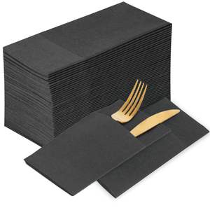 सुरुचिपूर्ण पूर्व मुड़ा चाकू फोर्क पाउच कस्टम पेपर नैपकिन ऊतक शादी कॉकटेल नैपकिन धूल मुक्त नैपकिन - Product Image 1