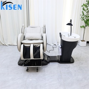 Sillón de Lavado de Cabello Multifuncional Kisen, Máquina de Masaje Duradera para Lavado de Cabello, Cama de Spa para Cabeza Reclinable, Equipo de Cascada Opcional - Product Image 4