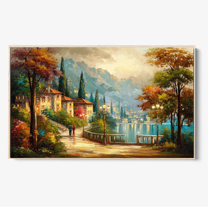 Arte originale decorazione albero paesaggio naturale pittura a olio tela quattro stagioni foresta parete arte paesaggio autunnale - Product Image 3