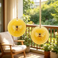 Moule en silicone écologique DIY pour pendentif rond abeille en relief, pierre diffuseur de plâtre, pendentif de voiture, résine époxy, fabrication de savon