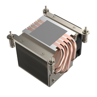 Ventilateur de refroidissement actif pour processeur de bureau COOLSERVER en cuivre pur 115X 1155 1151 LED, 12V, style air et liquide, dissipateur de chaleur
