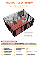 Maison conteneur préfabriquée de 40 pieds, prix compétitif, maisons portables préfabriquées, mini-maison 2 chambres, maison conteneur extensible