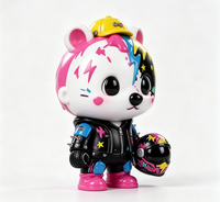 Figurine personnalisée Graffiti Rider Bear en PVC et ABS, statue moulée, fabrication OEM en usine chinoise pour la vente en gros aux marques