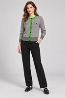 Cardigan en laine pour femme, col rond, tricoté, entièrement boutonné, mode décontractée, vente en gros, fabricant