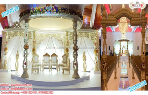 Elegante Gujarati boda Paisley Mandap mejor madera Paisley boda Mandap decoración nuevo estilo abierto madera boda Mandap Atlanta Reino Unido - Product Image 6
