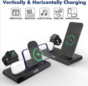 Estación de carga inalámbrica rápida 3 en 1 de 15W con reloj despertador para <span class=keywords><strong>iPhone</strong></span> Max para <span class=keywords><strong>iPhone</strong></span> para <span class=keywords><strong>AirPods</strong></span> Electric OT Protection - Product Image 3