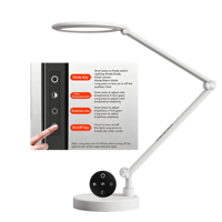 Lampe de bureau LED à intensité variable tactile/télécommandée, CRI95, métal pliable, AC, écologique, protection des yeux pour les étudiants, écriture, peinture, design, travail