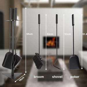 Ensemble d'outils de cheminée en fer moderne <span class=keywords><strong>Kit</strong></span> d'accessoires ménagers avec poêle et outils contemporains en <span class=keywords><strong>bois</strong></span> - Product Image 1