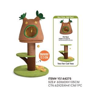 Torre para Gatos Desmontable 2 en 1 al por Mayor, Compra 1 y Obtén 2 Camas para Mascotas con Poste Rascador de Sisal Extra Grueso de 12.5cm - Product Image 1