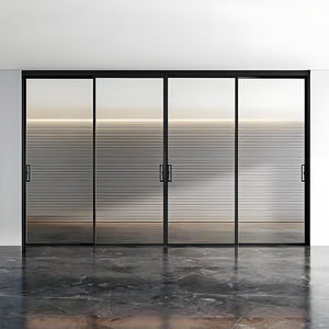 Porte coulissante moderne en alliage d'aluminium, double vitrage, verre trempé, quincaillerie de marque allemande, isolation phonique pour <span class=keywords><strong>garage</strong></span> et maison - Product Image 2