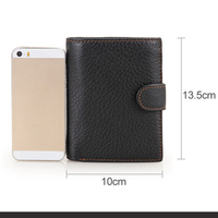 Dompet Panjang Vertikal Pria Kulit Asli Vintage Kelas Atas Tahan Air dengan Ritsleting, Banyak Slot Kartu, dan Kantong Koin Sederhana