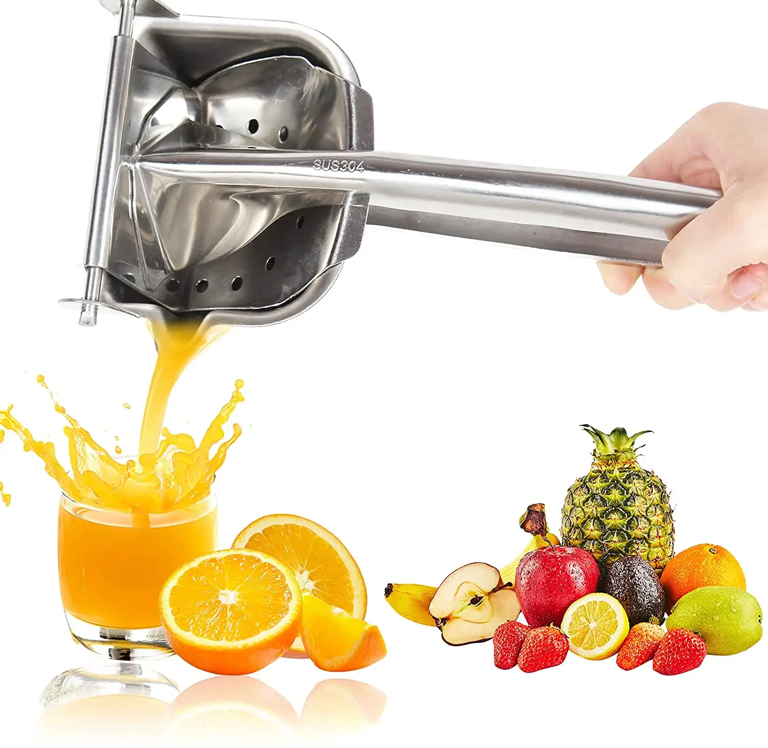 Presse-fruits manuel en acier inoxydable 304, presse-fruits manuel, résistant à la rouille, extracteur de graines, orange et citron