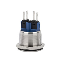 Saklar Kipas Tombol Tekan 3 Kecepatan Tahan Air QN Factory Outlet 22mm Saklar Tombol Tekan Logam Momentary Latching