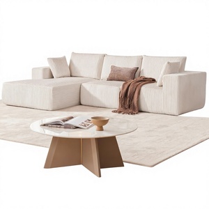 Divano Sezionale Modulare a L da 108 Pollici con Seduta Profonda, Imbottito in PU Senza Struttura, Design Moderno per Soggiorno e Camera da Letto (<span class=keywords><strong>Beige</strong></span>) - Product Image 1