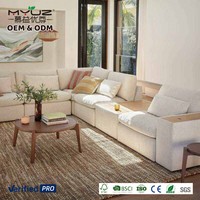 Sofá Seccional Modular MYUZ OEM para Sala de Estar, Muebles Franceses, Asientos Profundos, Estilo Nórdico Moderno, Blanco, Conjuntos de Sofás Modulares