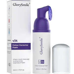 Glorysmile V34สีแก้ไขฟันไวท์เทนนิ่งโฟมฉลากส่วนตัวสีม่วงยาสีฟันโฟมไวท์เทนนิ่ง