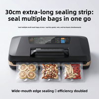 Mesin Vacuum Sealer Makanan Rumah Tangga Ukuran Sedang 85kPa, Layar Digital, Penyegelan Kering & Basah untuk Pengawetan Makanan