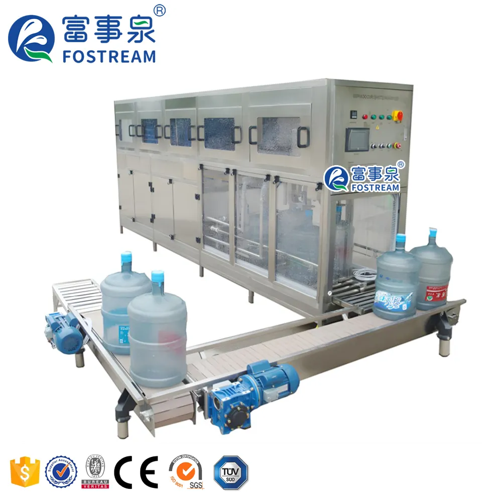 Guangdong First Automatic 18L 18.9L 19L 20L 5 galones Botella de plástico Barril Planta de llenado de agua mineral