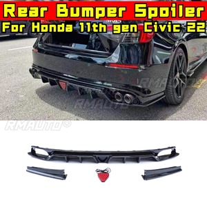 Diffuseur de pare-chocs arrière de voiture, spoiler noir brillant, accessoires de voiture pour Honda Civic berline 11e génération 2022, protection de pare-chocs, kit carrosserie - Product Image 2