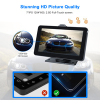 Autoradio portable sans fil avec écran tactile de 7 pouces, compatible Apple CarPlay et Android Auto, avec fonction Mirror Link/GPS/Siri/Google/FM