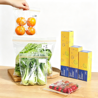 Sac en plastique réutilisable de qualité alimentaire avec double fermeture éclair pour le stockage des aliments, sac d'emballage pour légumes et fruits