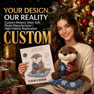 Porte-clés Mascotte Otter en Peluche Personnalisé OEM ODM, Jouet Promotionnel CPC, Cadeau de Noël et de Fêtes Saisonnier - Product Image 1