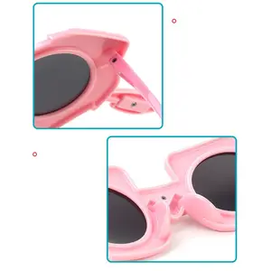 2024 New Factory Cartoon Wholesale Colorful Cute Silicone Flexible Polarized Round Boys And Girls Kids Sunglasses