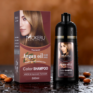 MOKERU Shampooing Colorant Semi-Permanent à l'Huile d'Argan, Teinture Naturelle, Traitement Lissant aux Herbes, 500ml – Offre Spéciale - Product Image 3