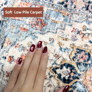 Türk Retro Bohemian etnik tarzı halı, kolay bakım makinesi yıkanabilir kaymaz alan kilim oturma odası için - Product Image 4