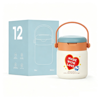 Boîte à soupe premium avec cuillère pliable, large ouverture, double paroi, en acier inoxydable 304, isotherme sous vide