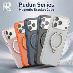 Étui de téléphone portable de luxe avec airbags intégrés, anneau magnétique, charge sans fil, anti-traces de doigts, TPU+PC pour 15 Pro - Product Image 1