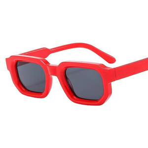 แว่นกันแดดวินเทจปี 2025 สำหรับผู้ชาย สไตล์พังก์ แบรนด์หรู กรอบสีดำ พร้อมอะซิเตทสีแดง Menpecs สำหรับผู้ชาย - Product Image 1