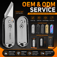 Couteau pliant mini en acier inoxydable 3Cr13 à roue dentée, directement de l'usine, porte-clés, coupe-usage de poche EDC, faible MOQ, logo personnalisé