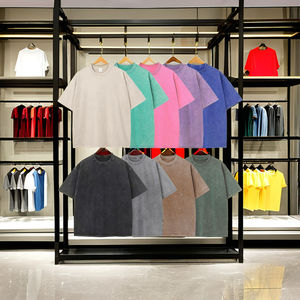 T-Shirt Vintage Oversize a Tinta Unita per Uomo/Donna in Cotone a Maniche Corte Stile Vintage Street <span class=keywords><strong>Hip</strong></span> <span class=keywords><strong>Hop</strong></span> - Product Image 1