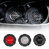 Individuelles Logo Auto-Getränkehalter-Untersetzer mit Kohlefaser-Textur, Rutschfeste Silikon-Autogetränkehalter-Matte, Auto-Innenausstattung Zubehör